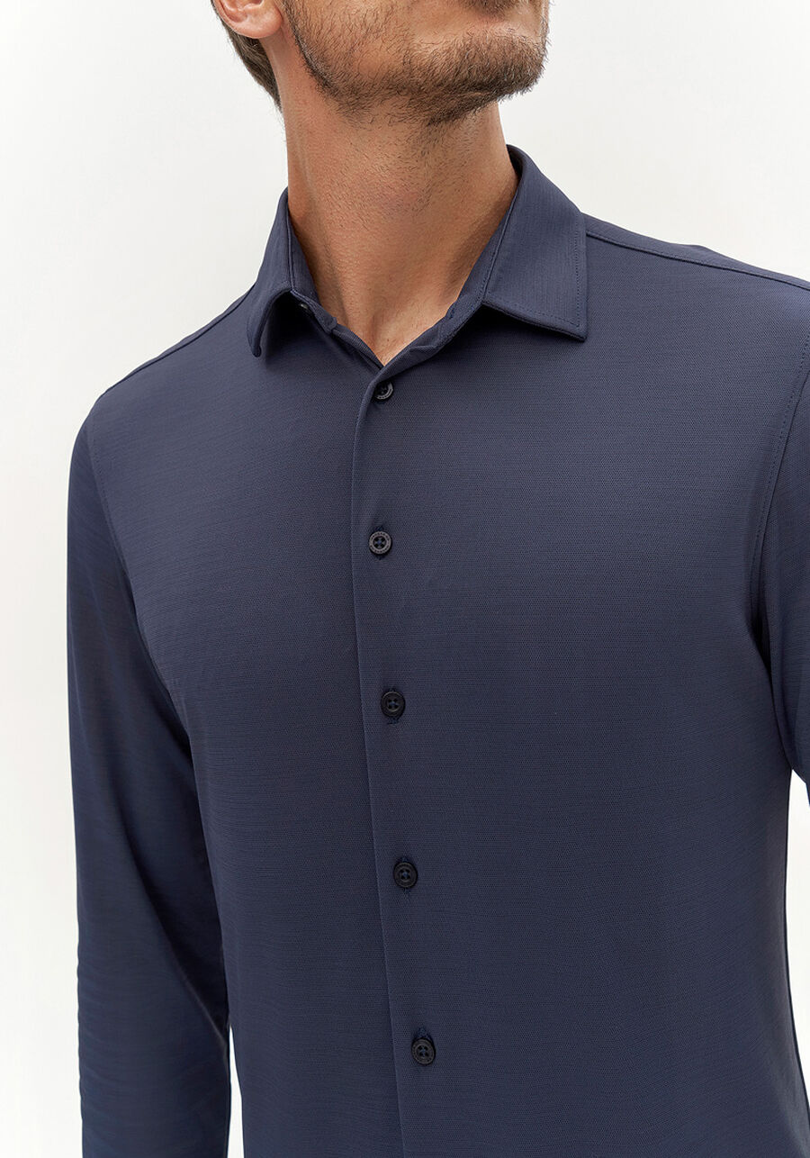 Camisa Masculina Slim Fit Com Mangas Longas E Proteção Solar, MARINHO ACTION. Camisa Masculina Slim Fit Com Mangas Longas E Proteção Solar, MARINHO ACTION, large.