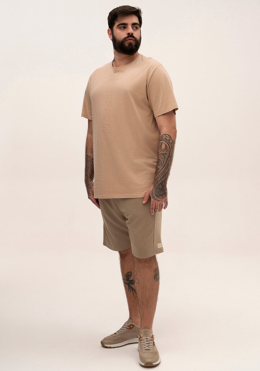 camiseta masculina sustentável big and tall, BEGE ZUCCA. camiseta masculina sustentável big and tall, BEGE ZUCCA, large.