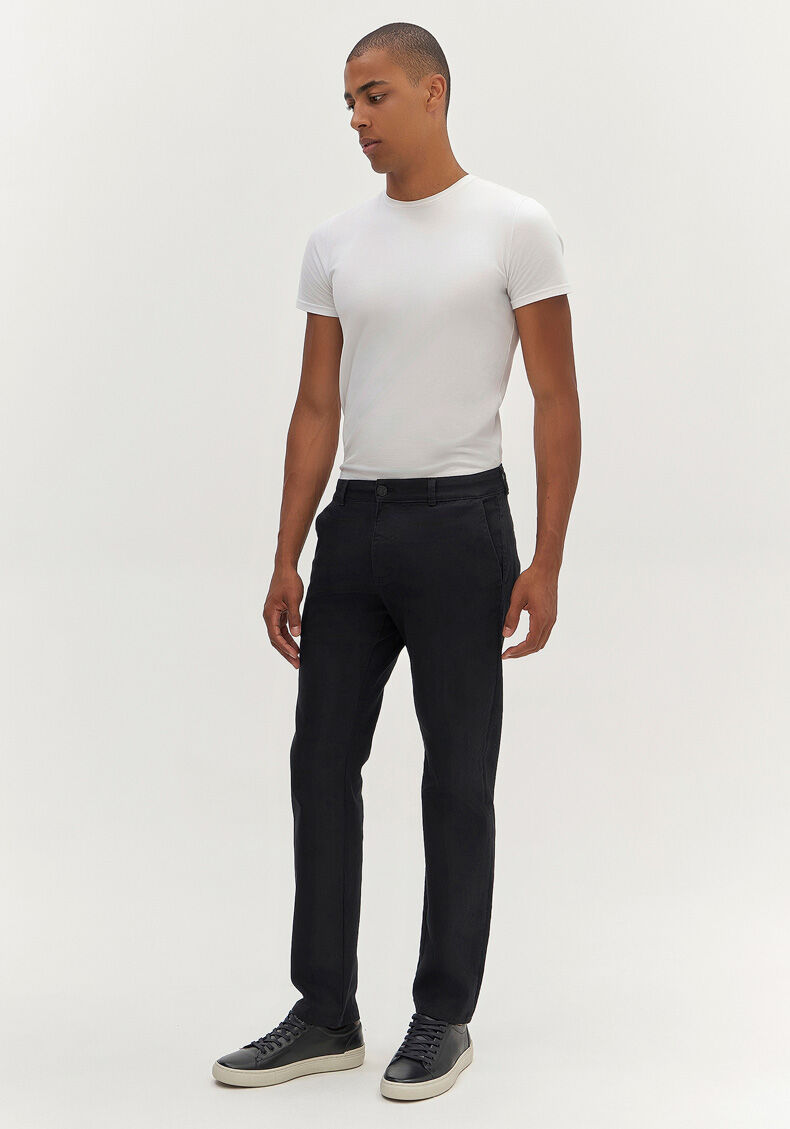 Cal&ccedil;a Sarja Masculina Slim N&atilde;o Desbota Cl&aacute;ssicos, PRETO REATIVO, large.