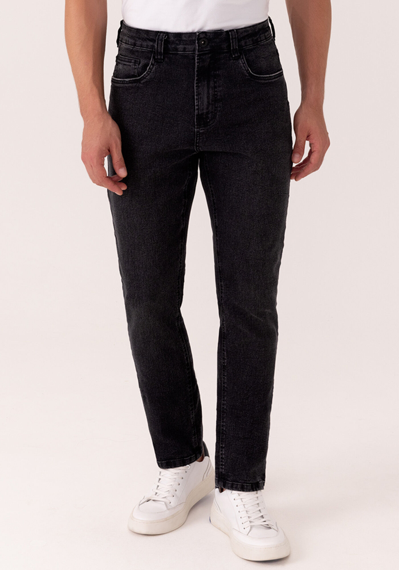 Cal&ccedil;a Jeans Estonada Slim Turbofan, PRETO, large.