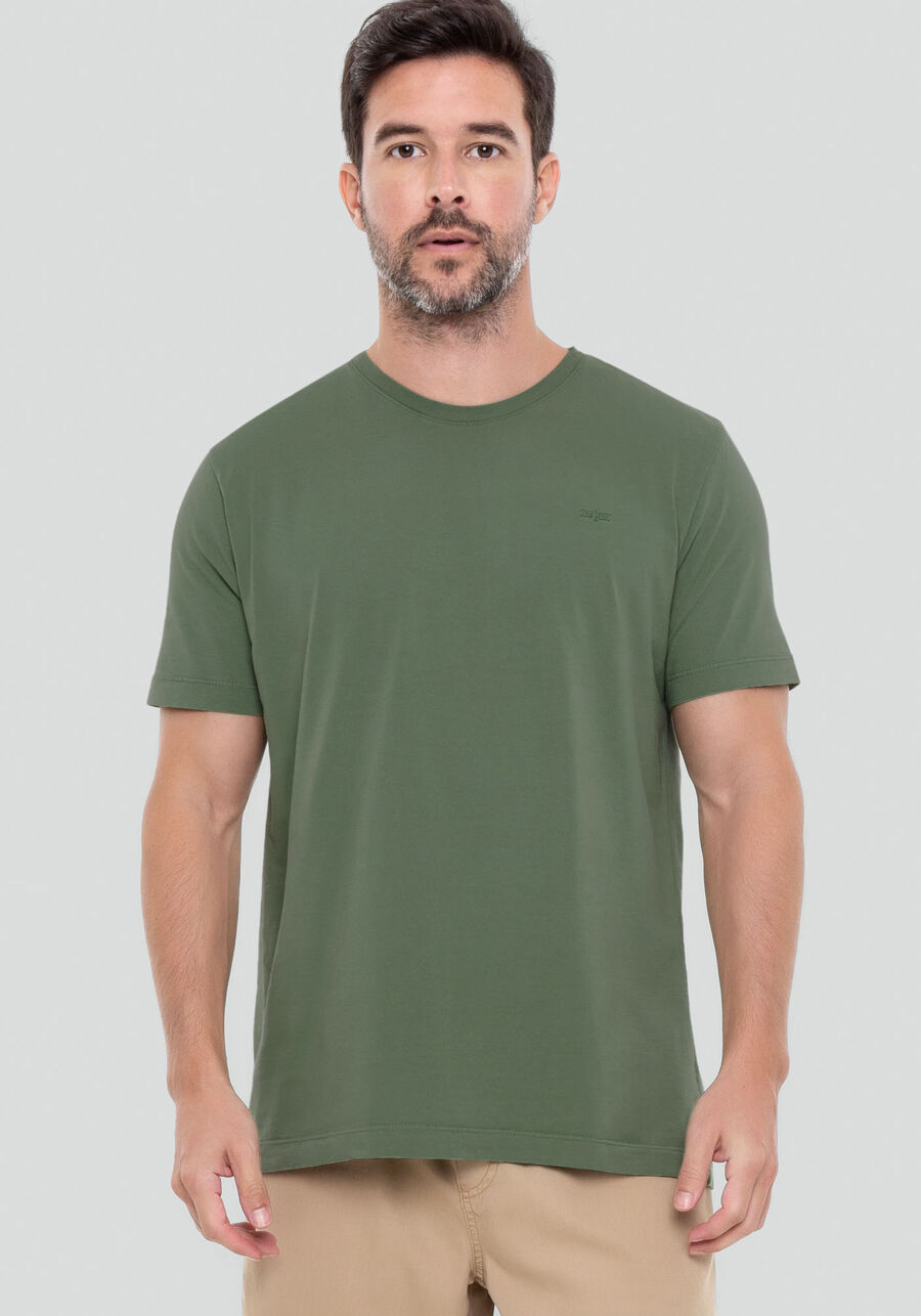 Camiseta Masculina em Malha com Manga Curta, 3529 VERDE, large.