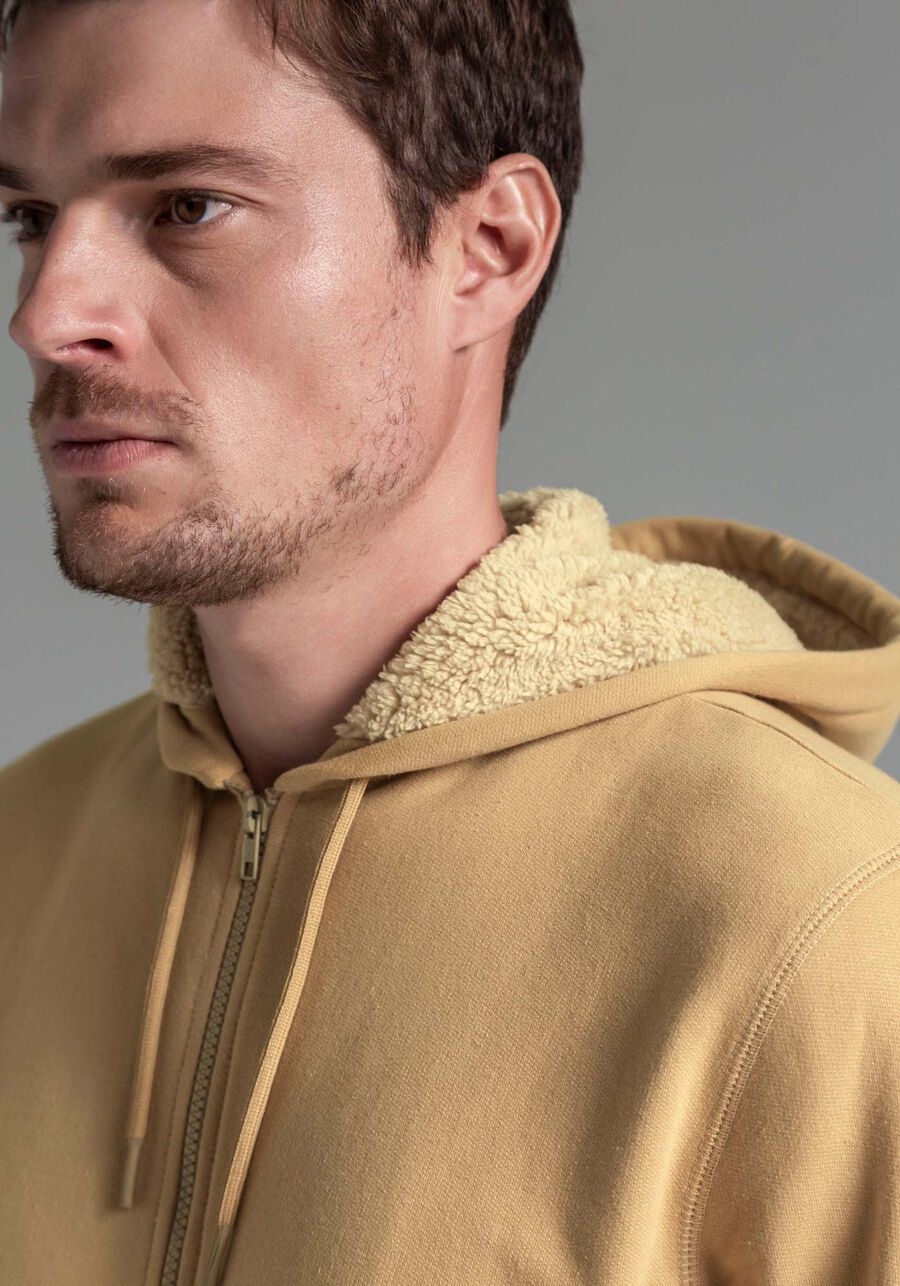 Jaqueta Masculina Tal Pai Tal Filho com Capuz Pelo, BEGE SERGE. Jaqueta Masculina Tal Pai Tal Filho com Capuz Pelo, BEGE SERGE, large.