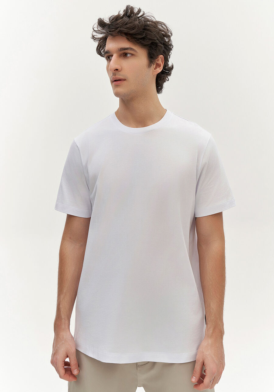 Camiseta Masculina em Malha com Estampa Costas, BRANCO. Camiseta Masculina em Malha com Estampa Costas, BRANCO, large.
