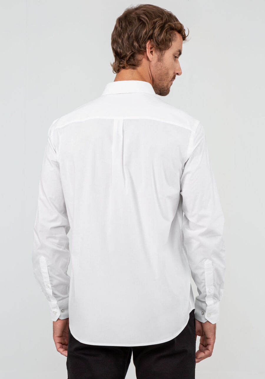 Camisa Masculina Manga Longa Comfort, BRANCO. Camisa Masculina Manga Longa Comfort, BRANCO, large.