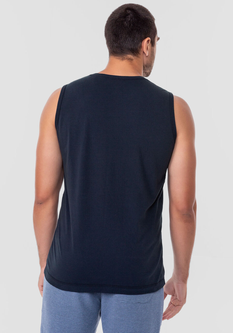 Regata Masculina em Malha Básica, MARINHO IMPERIO. Regata Masculina em Malha Básica, MARINHO IMPERIO, large.