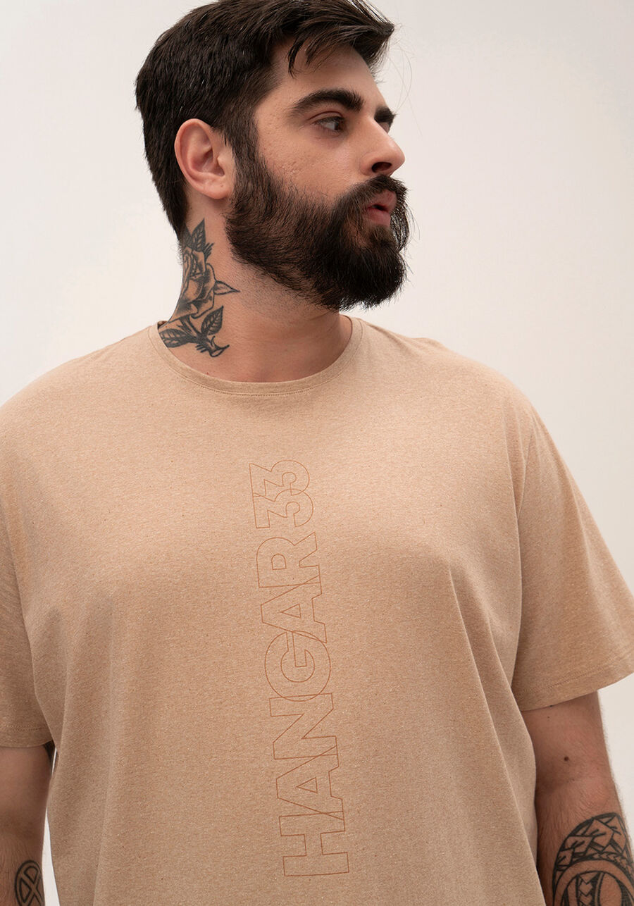 camiseta masculina sustentável big and tall, BEGE ZUCCA. camiseta masculina sustentável big and tall, BEGE ZUCCA, large.