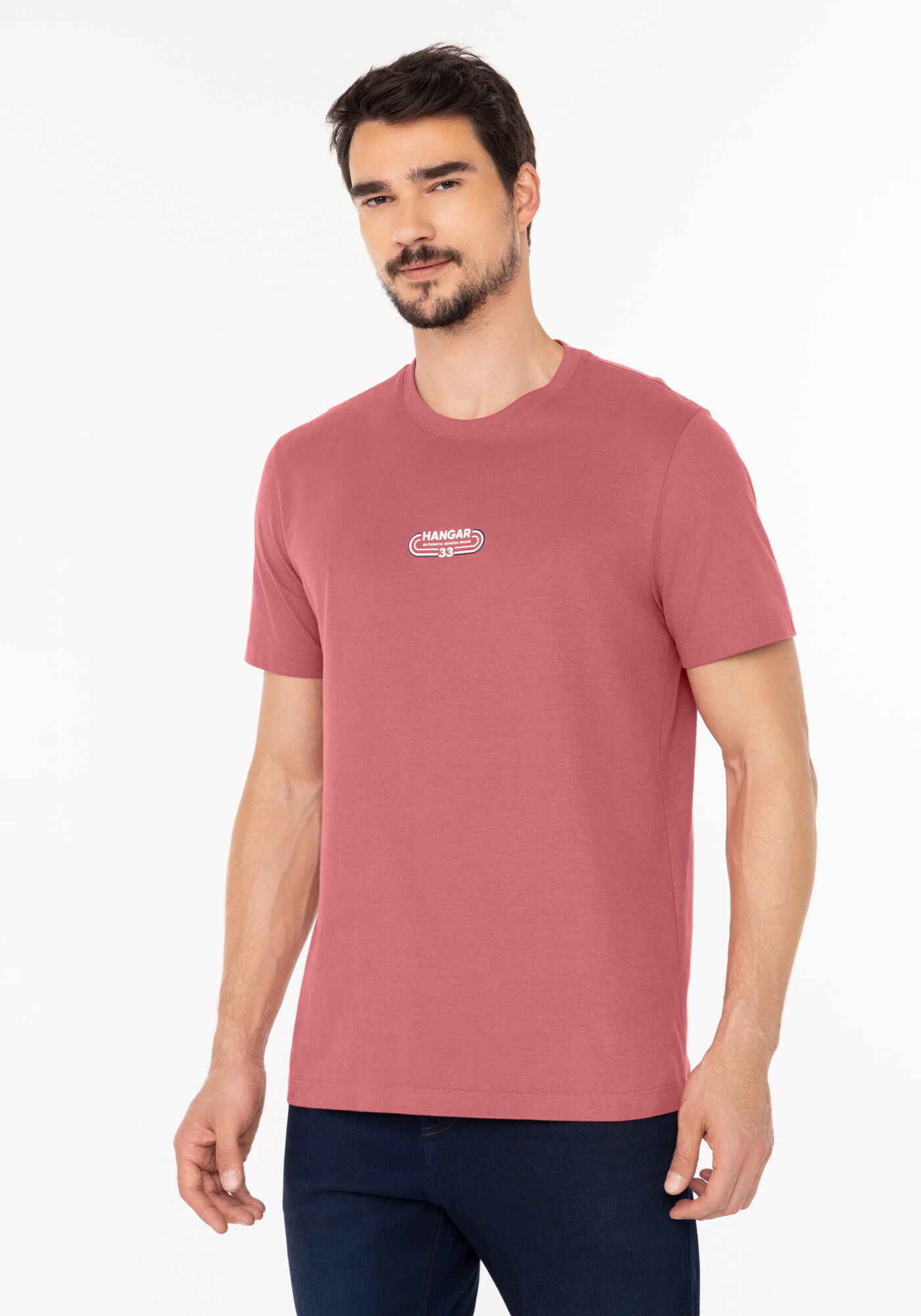 Camiseta Com Estampa Localizada Em Meia Malha Peletizada, ROSA ASTRO, large.