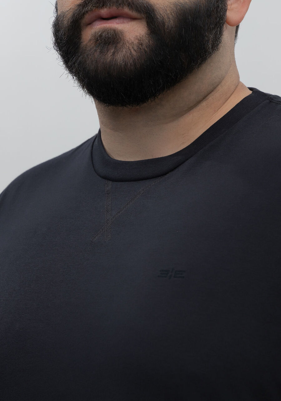 Camiseta De Mangas Longas Big & Tall Em Malha Responsável, PRETO. Camiseta De Mangas Longas Big & Tall Em Malha Responsável, PRETO, large.