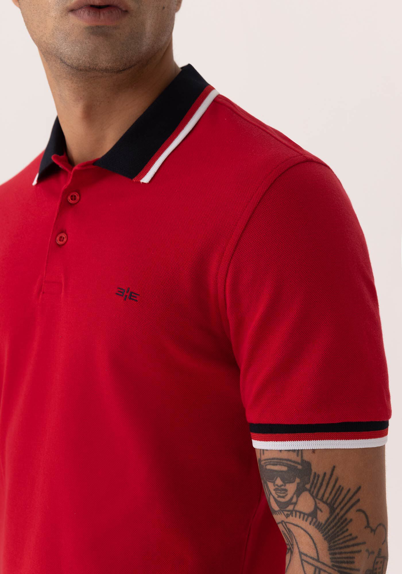 Camisa Com Gola Polo Em Malha Piquet Mercerizada, VERMELHO NATTY, large.