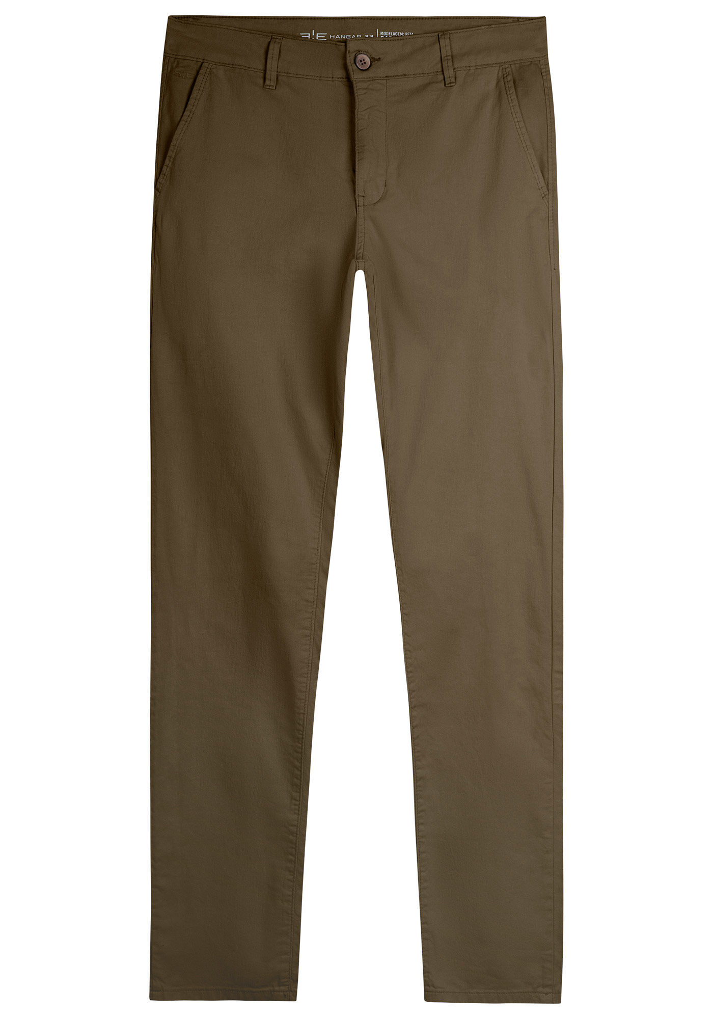 Cal&ccedil;a Slim Turbofan Em Sarja Com Elastano, VERDE GUS, large.