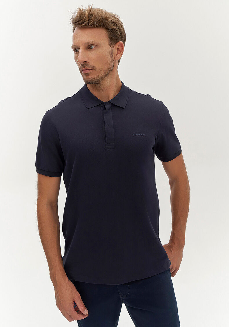 Camisa Polo Masculina em Malha Pima, MARINHO IMPERIO, large.