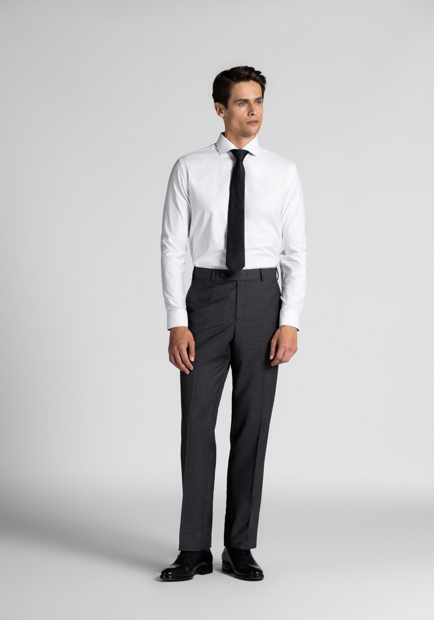 Gravata Tradicional, PRETO/BRANCO, large.