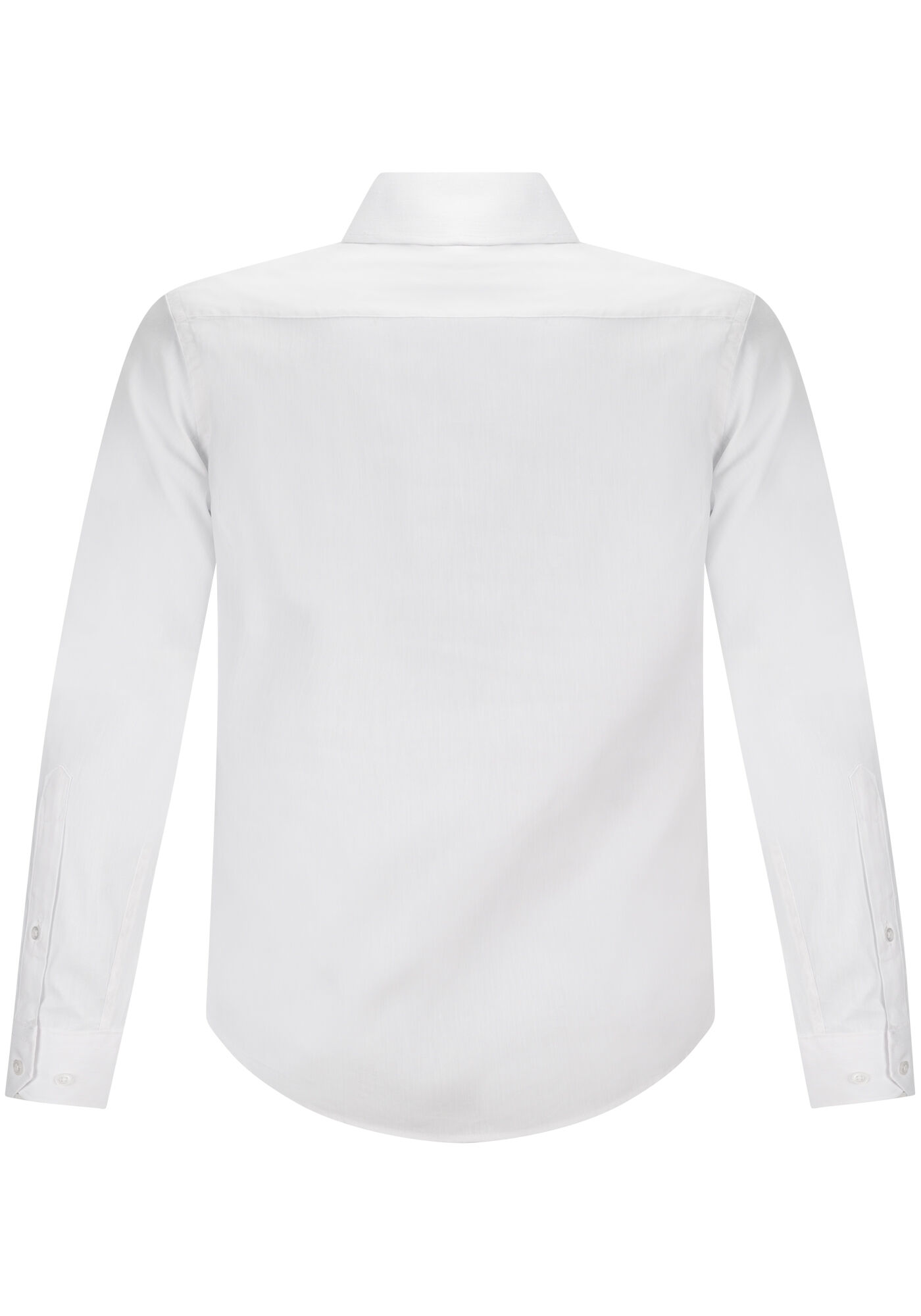 Camisa De Mangas Longas Slim Fit Com Linho, BRANCO, large.