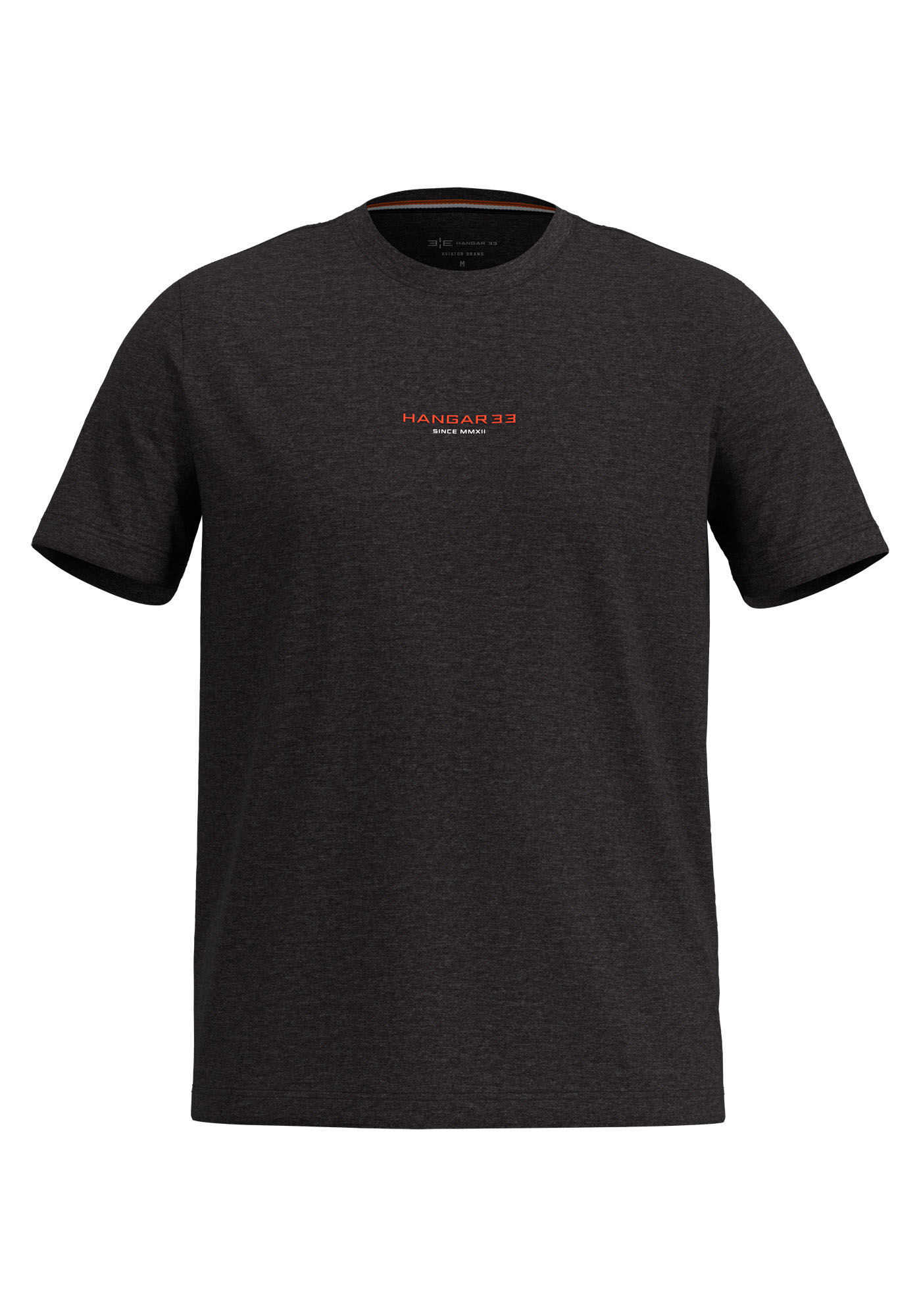 Camiseta Com Estampa E Mangas Curtas Em Malha Mesclada, PRETO, large.