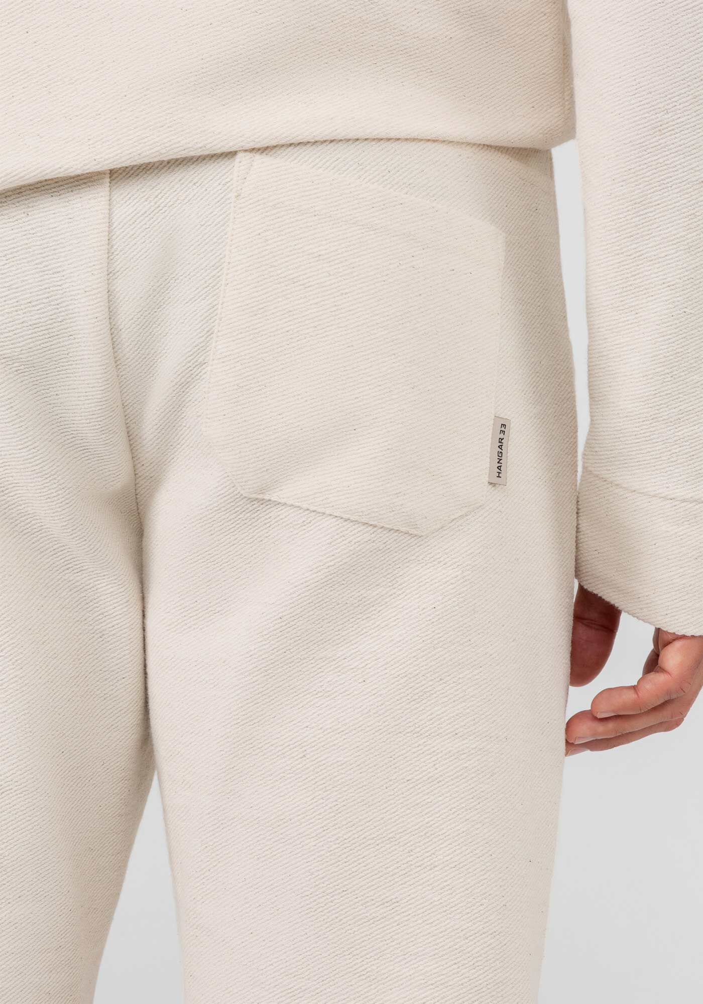 Cal&ccedil;a Masculina em Moletom Linho, BRANCO OFF WHITE, large.