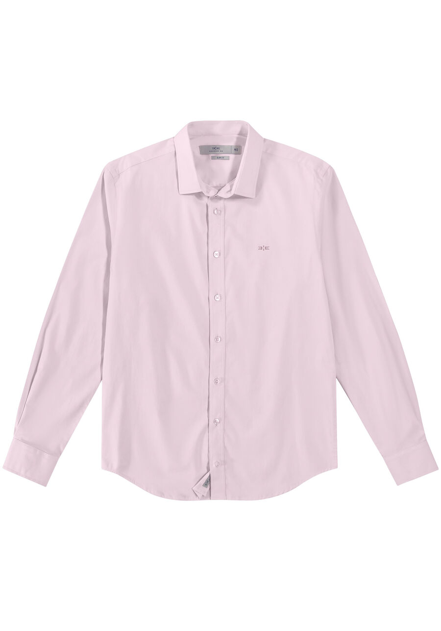 Camisa Masculina Slim Fit com Elasticidade, ROSA. Camisa Masculina Slim Fit com Elasticidade, ROSA, large.