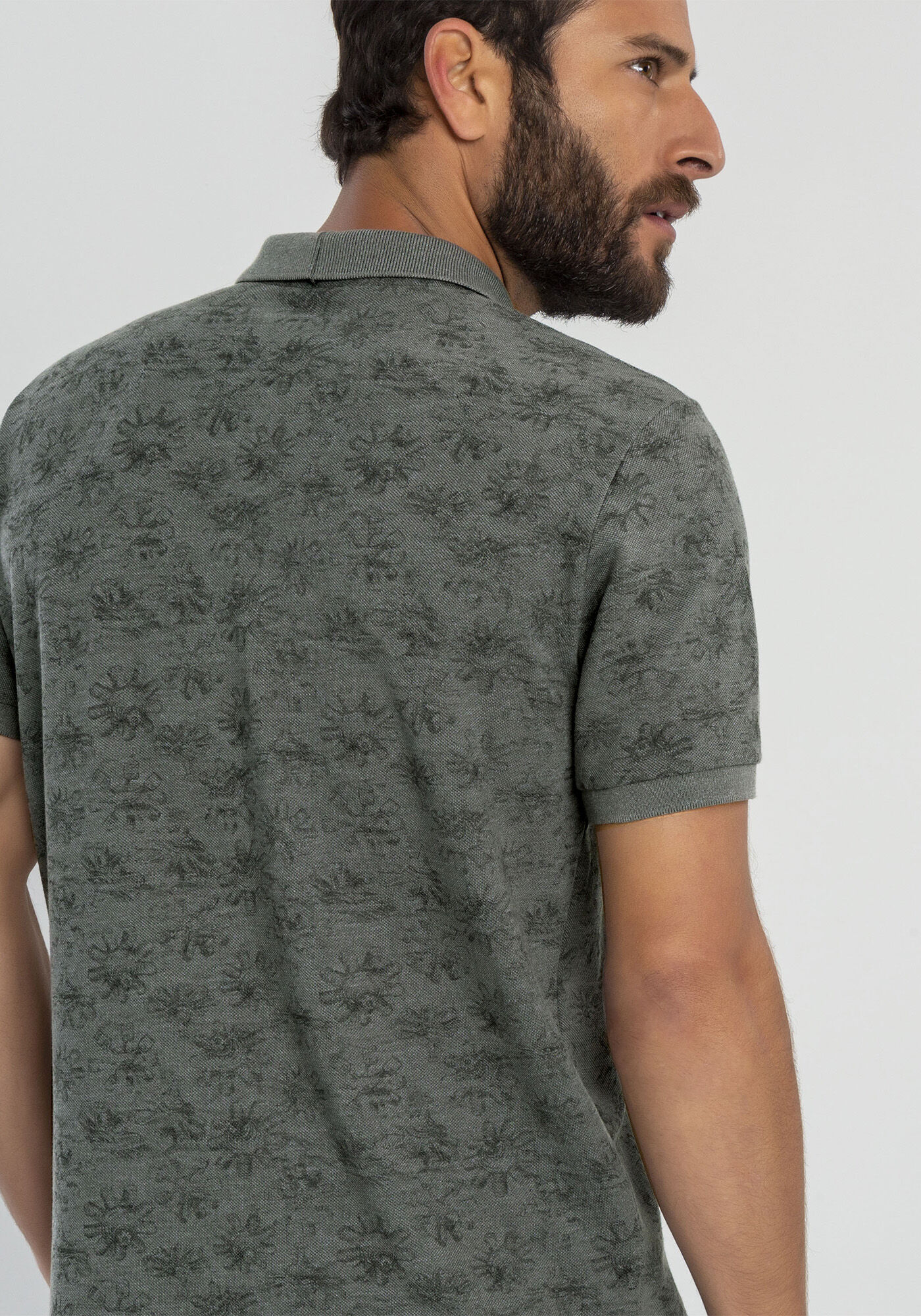 Camisa Polo Retil&iacute;nea Estampa, VERDE FURIA, large.