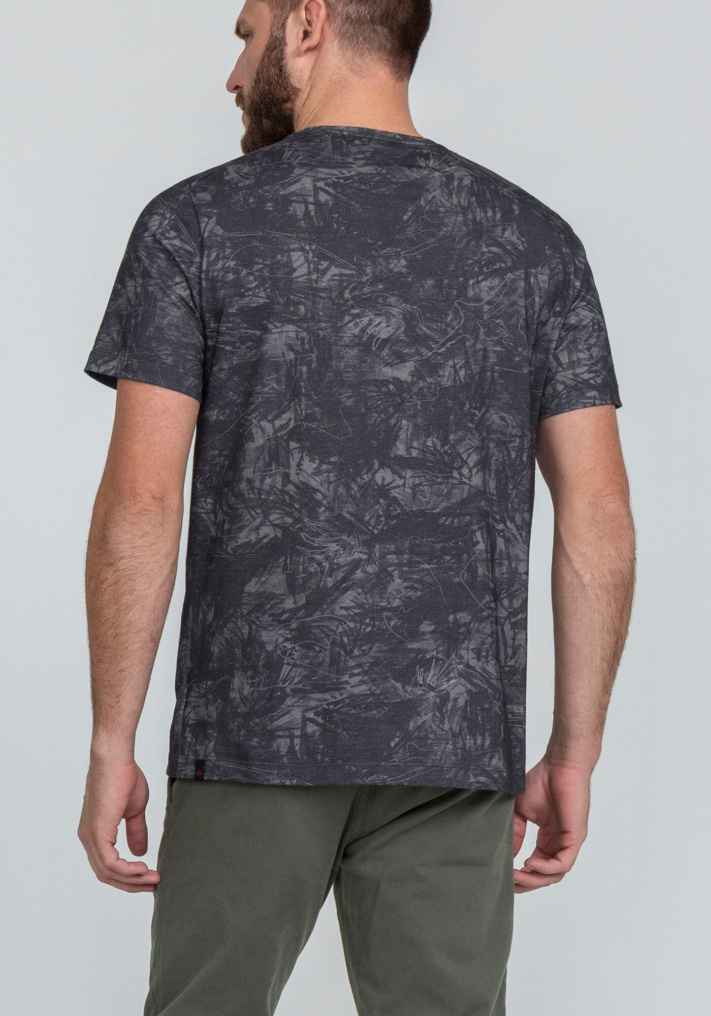 Camiseta em Meia Malha Estampada, CINZA CYBER, large.