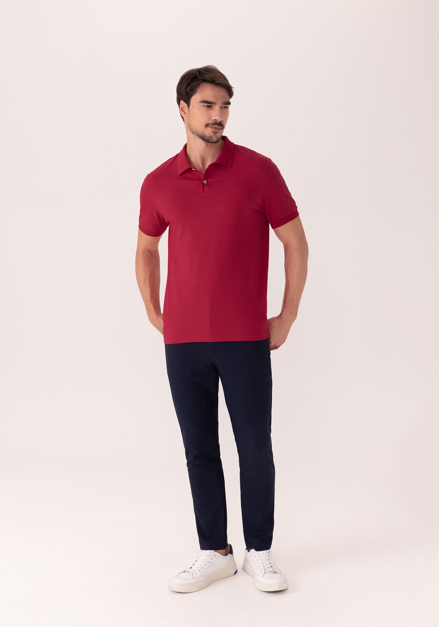 Camisa Polo Colors De Mangas Curtas Em Meia Malha De Algodão, VERMELHO NATTY. Camisa Polo Colors De Mangas Curtas Em Meia Malha De Algodão, VERMELHO NATTY, large.