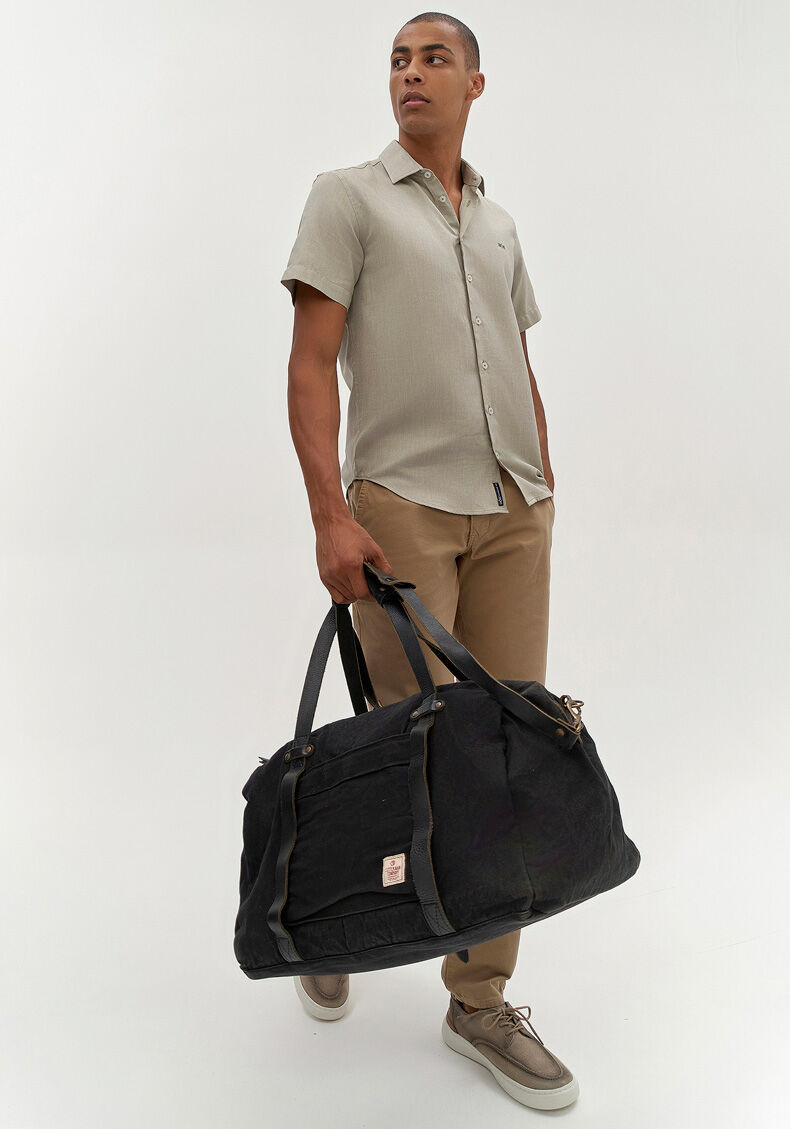 Camisa Manga Curta Masculina Slim Fit, VERDE GOLF, large.