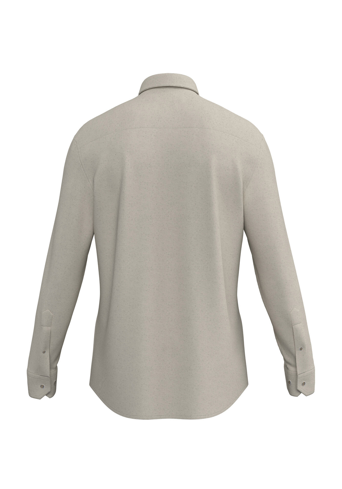 Camisa Masculina Slim Fit De Mangas Longas Em Malha Linho, BRANCO OFF WHITE, large.