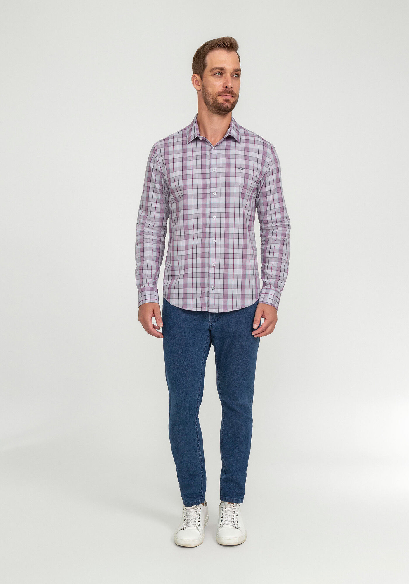 Camisa Xadrez Slim Fit Tecido Nobre Hangar 33