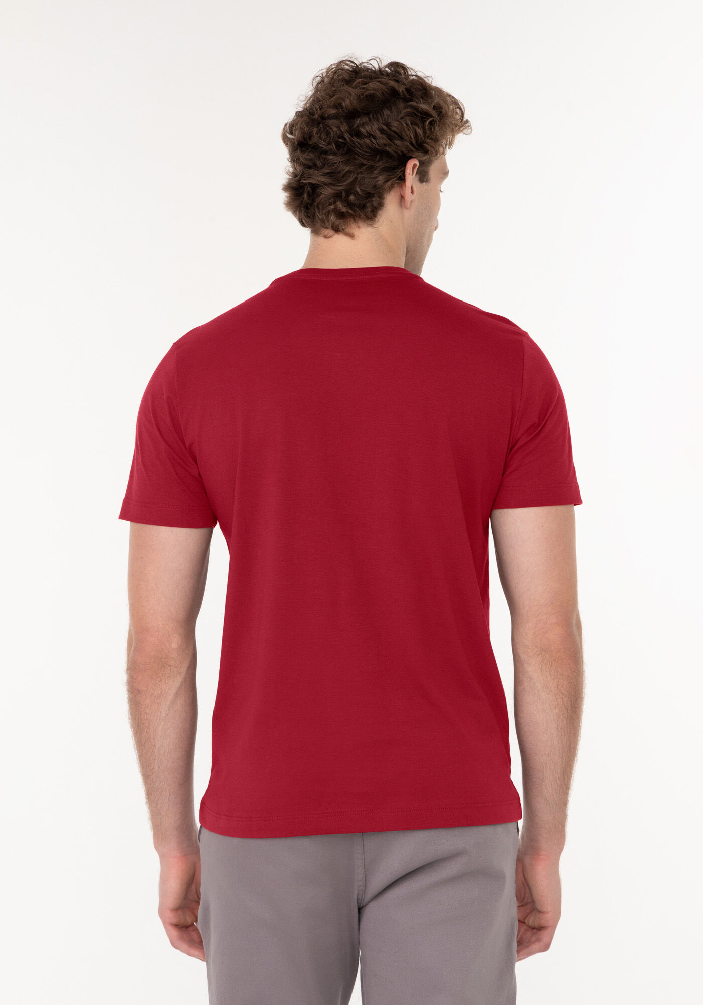 Camiseta De Mangas Curtas Em Meia Malha Respons&aacute;vel, VERMELHO NATTY, large.