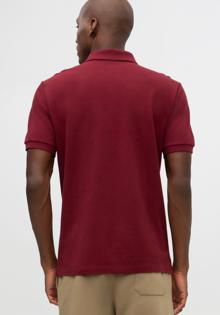 Camisa Polo De Mangas Curtas Colors Em Malha Mercerizada, BORDO BURN RED. Camisa Polo De Mangas Curtas Colors Em Malha Mercerizada, BORDO BURN RED, large.
