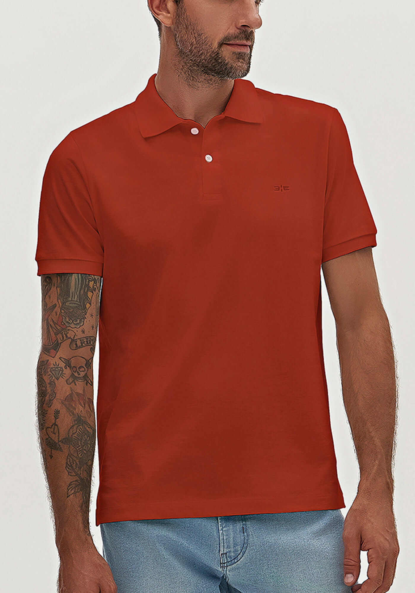 Camisa Polo Colors De Mangas Curtas Em Meia Malha De Algod&atilde;o, LARANJA TAURI, large.