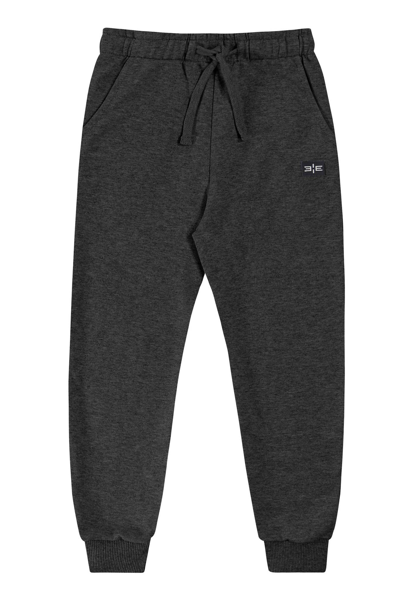 Cal&ccedil;a em Moletom com Bolsos Tal Pai Tal Filho Infantil, GRAFITE, large.