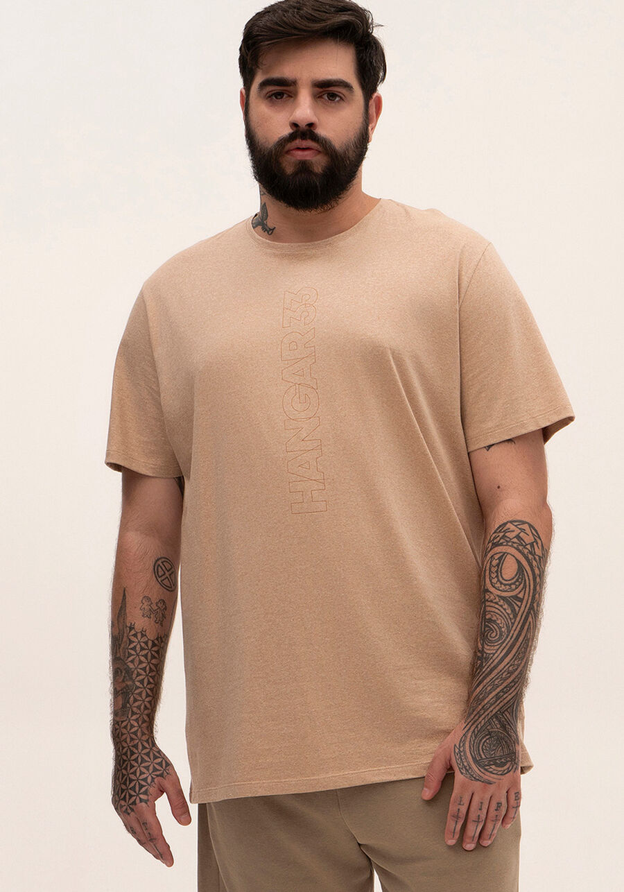camiseta masculina sustentável big and tall, BEGE ZUCCA. camiseta masculina sustentável big and tall, BEGE ZUCCA, large.