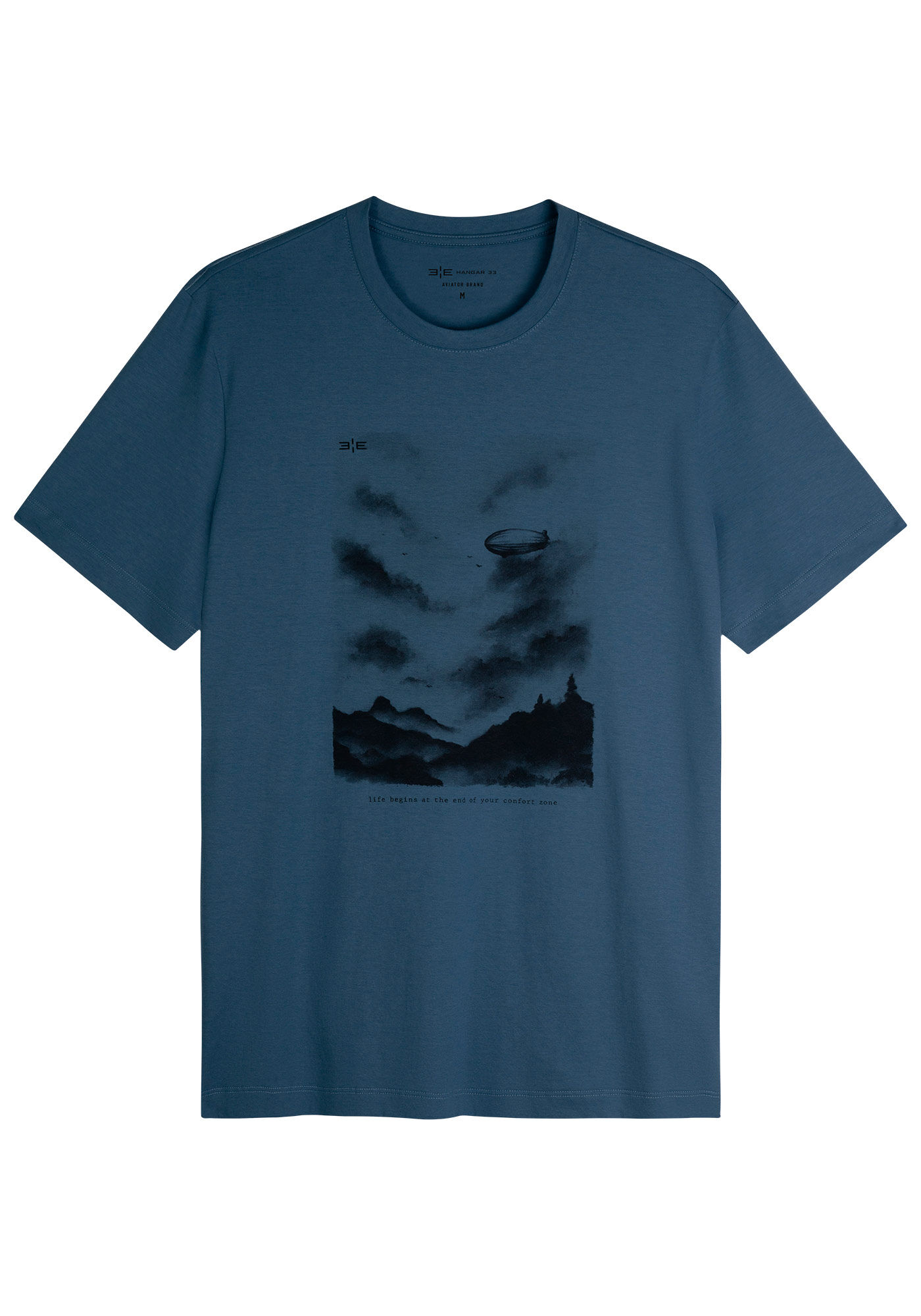 Camiseta Masculina em Malha Pima Estampada, AZUL SEED, large.