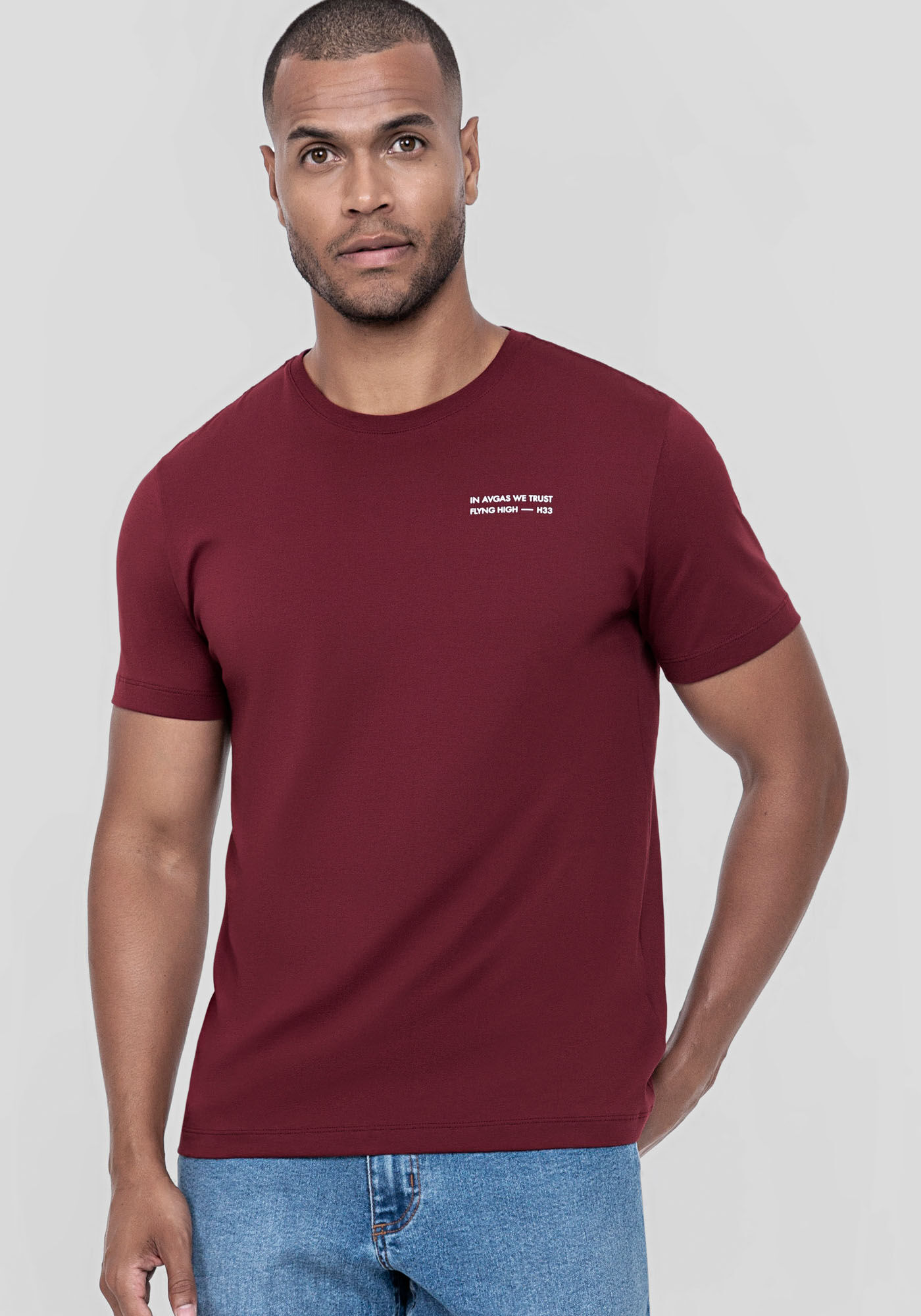 Camiseta Masculina em Algod&atilde;o Pima, BORDO WITCH, large.