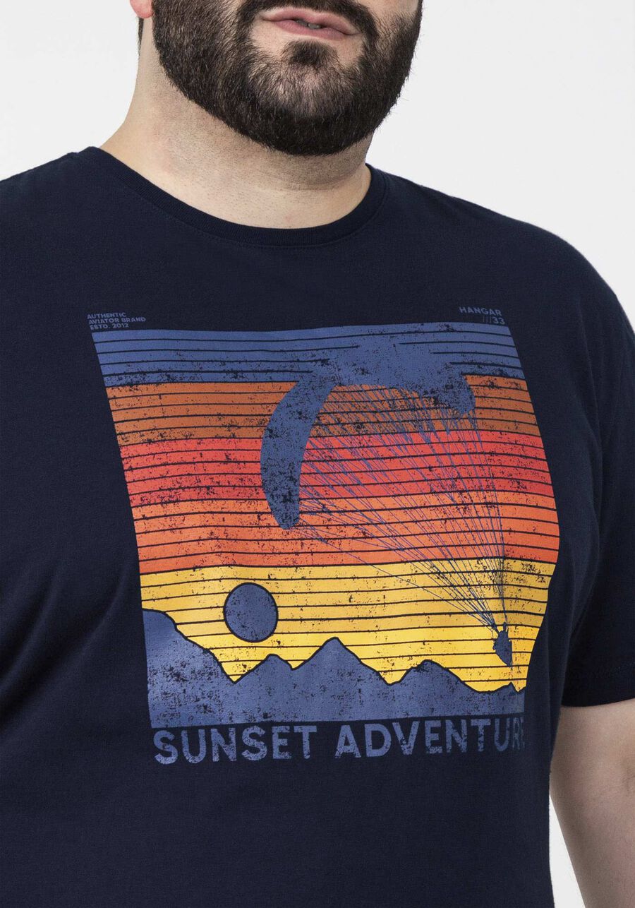 Camiseta Masculina com Estampa Sunset Big & Tall, MARINHO IMPERIO, large.