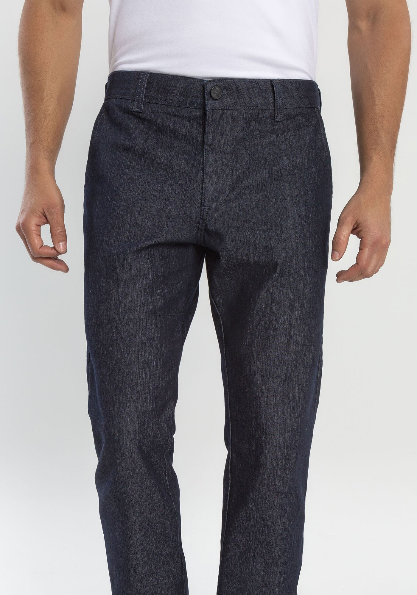 Cal&ccedil;a Jeans Reta estilo chino, JEANS ESCURO, large.