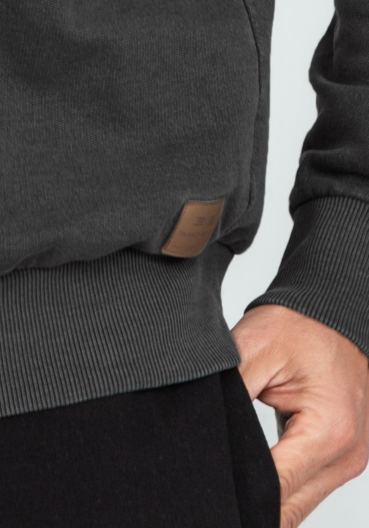 Blus&atilde;o em Moletom com Estampa Lettering, PRETO REATIVO, large.