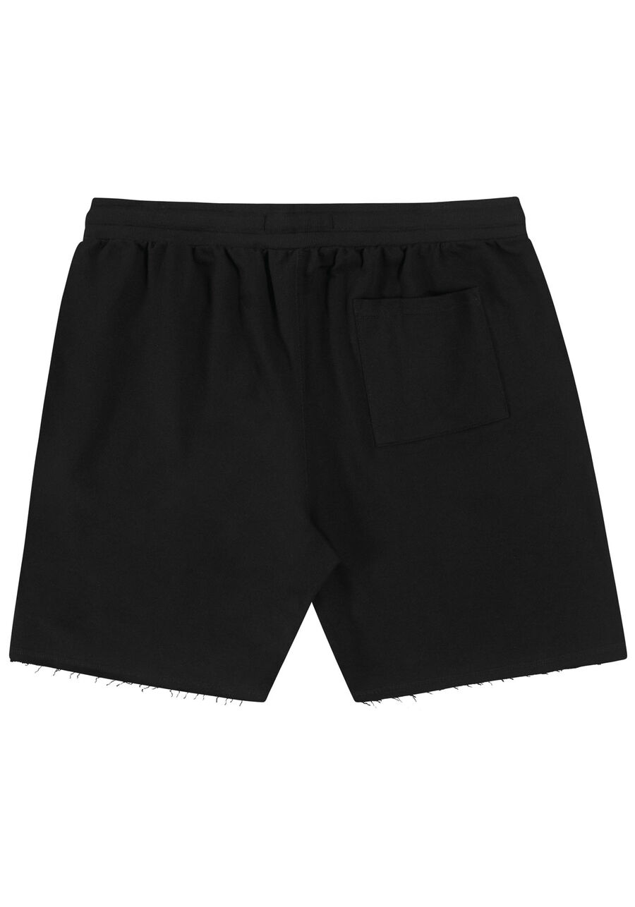 Bermuda em Moletom com bolso Big e Tall, PRETO REATIVO. Bermuda em Moletom com bolso Big e Tall, PRETO REATIVO, large.