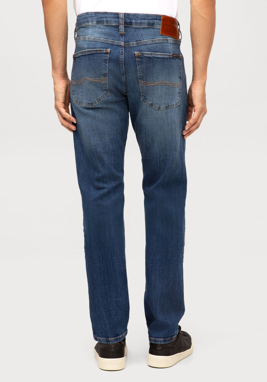 Calça Jeans Slim Masculina Estonada, JEANS. Calça Jeans Slim Masculina Estonada, JEANS, large.