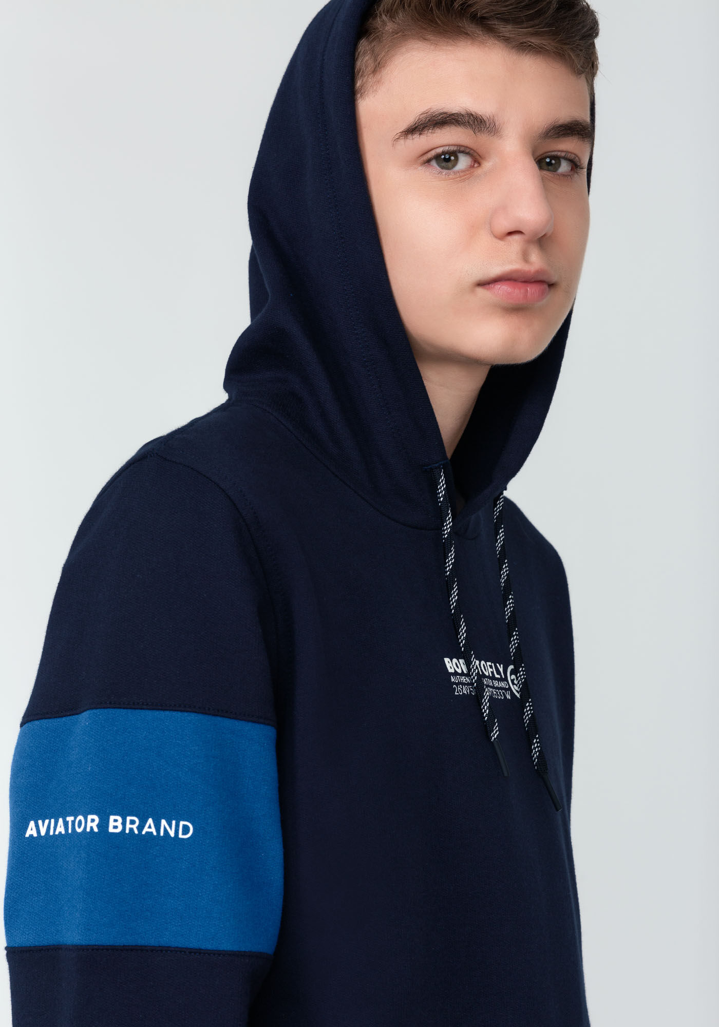 Blus&atilde;o em Moletom com Recorte Mangas Juvenil, MARINHO IMPERIO, large.