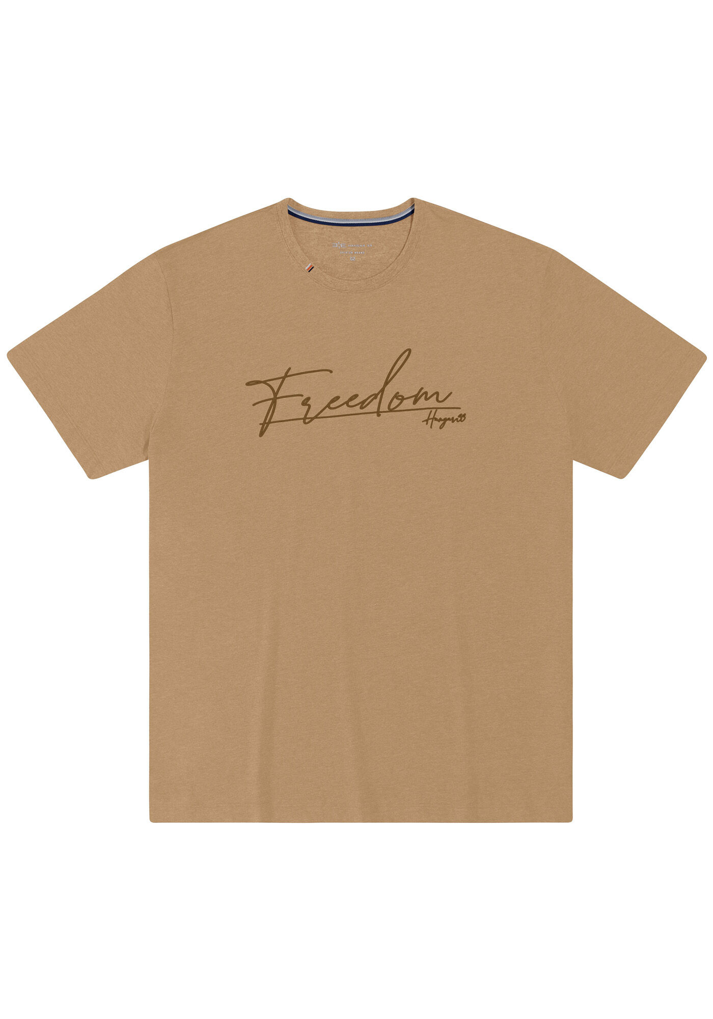 Camiseta Big & Tall em Malha com Estampa Lettering, MARROM TILE, large.