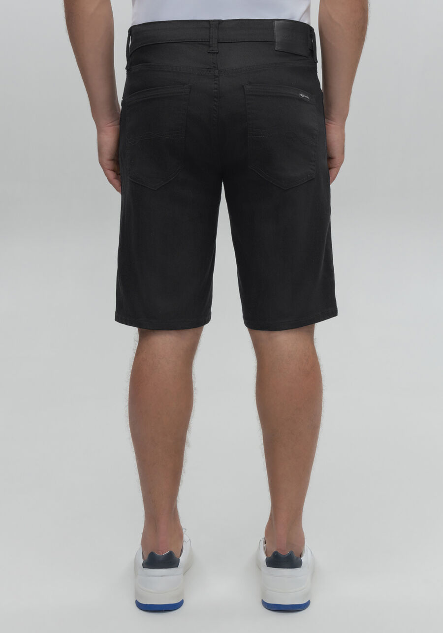 Bermuda Sarja Masculina Reta Não Desbota, PRETO REATIVO. Bermuda Sarja Masculina Reta Não Desbota, PRETO REATIVO, large.