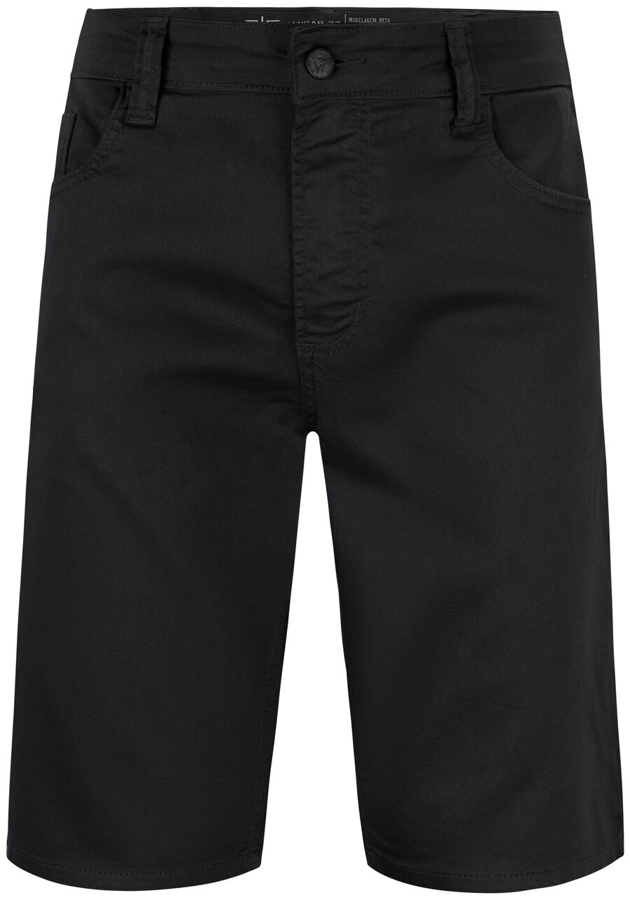 Bermuda Sarja Masculina Reta Não Desbota, PRETO REATIVO. Bermuda Sarja Masculina Reta Não Desbota, PRETO REATIVO, large.