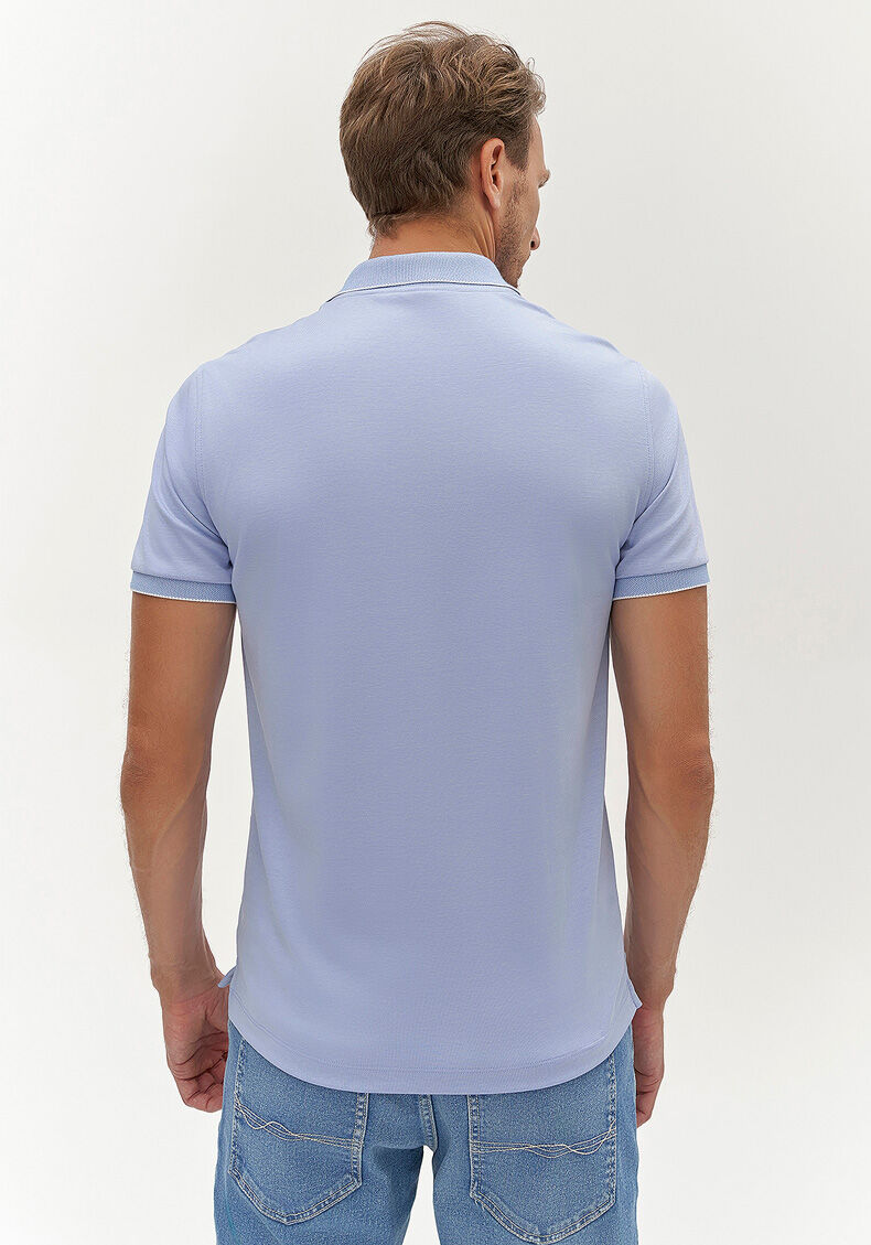 Camisa Polo Masculina em Malha Gold Tom Pastel, AZUL BRIGHT, large.