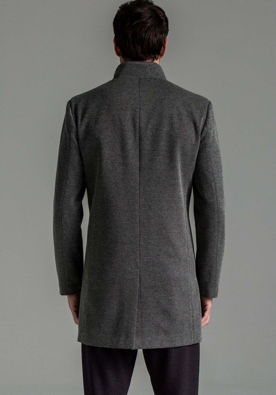 Trench Coat Masculino em Tecido Alfaiataria, CINZA NOTI. Trench Coat Masculino em Tecido Alfaiataria, CINZA NOTI, large.