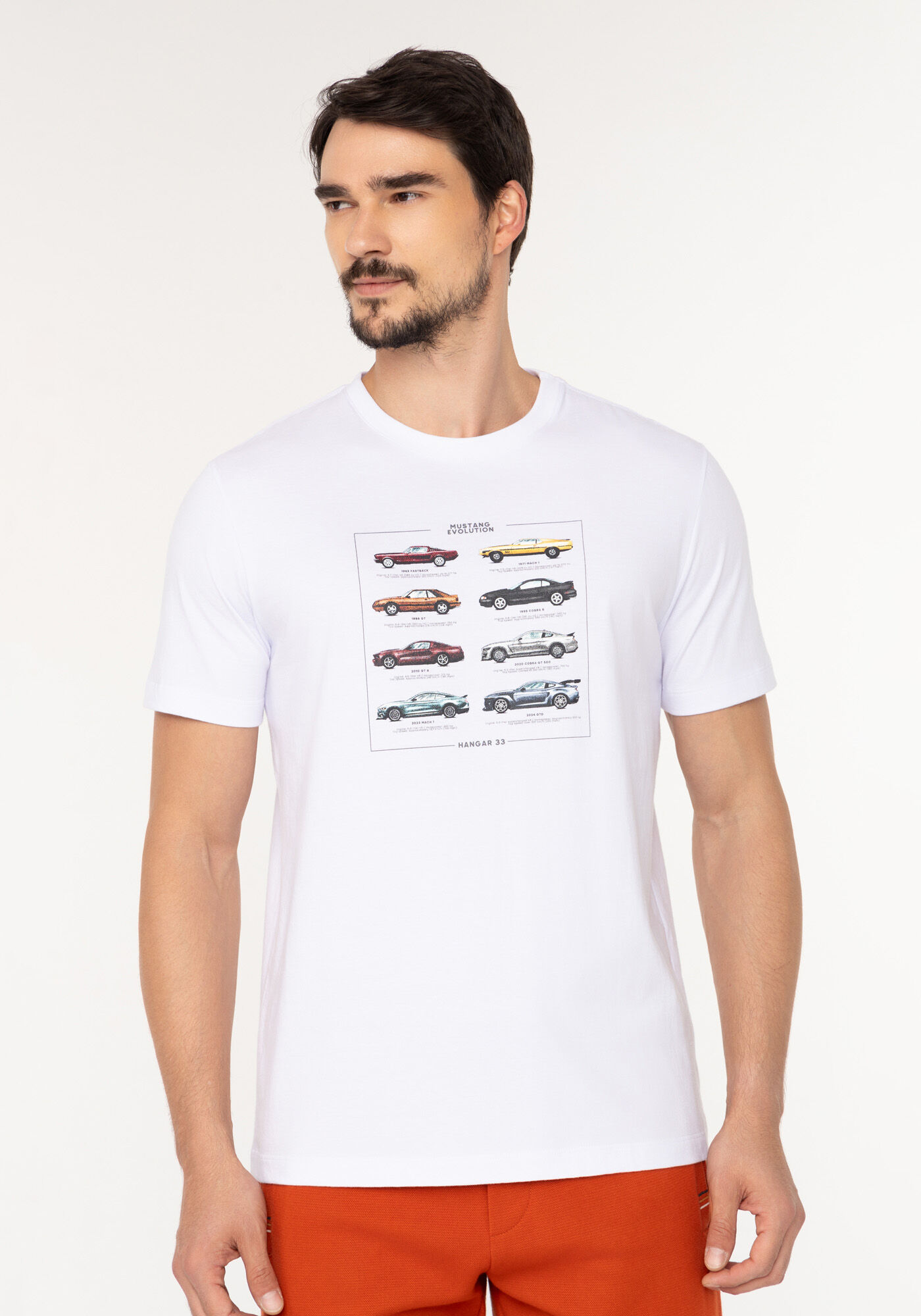 Camiseta Com Estampa Em Meia Malha De Algod&atilde;o Pr&eacute;-encolhida, BRANCO, large.