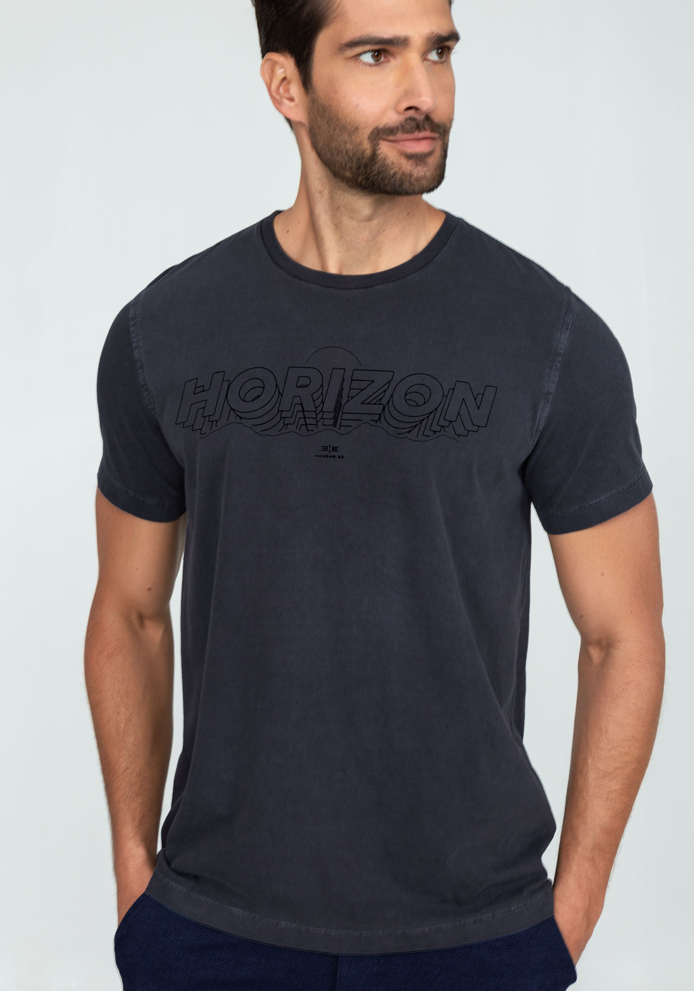 Camiseta em Malha Estampa Lettering, CINZA NOTI, large.