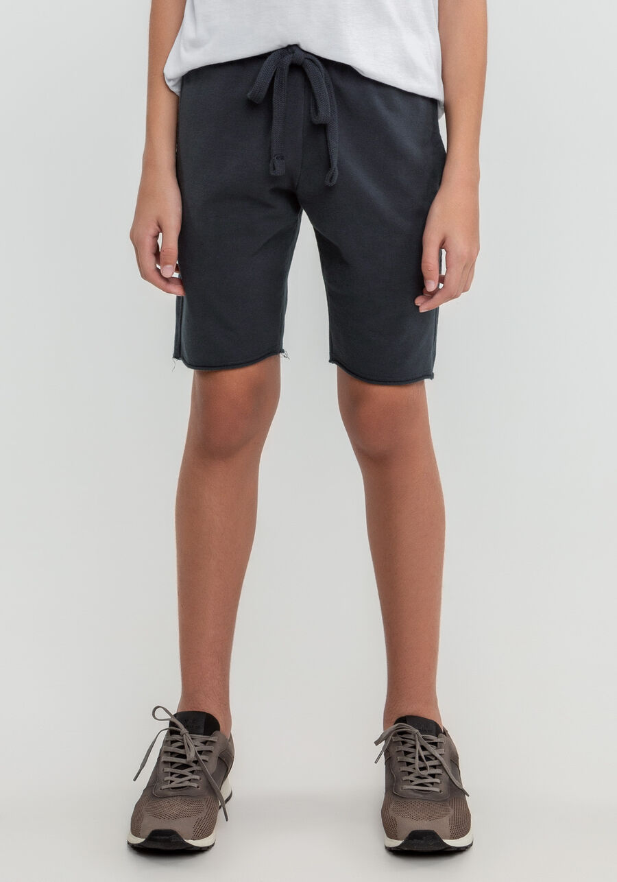 Bermuda Clássica em Molecotton com Cadarço Juvenil, CINZA CYBER. Bermuda Clássica em Molecotton com Cadarço Juvenil, CINZA CYBER, large.
