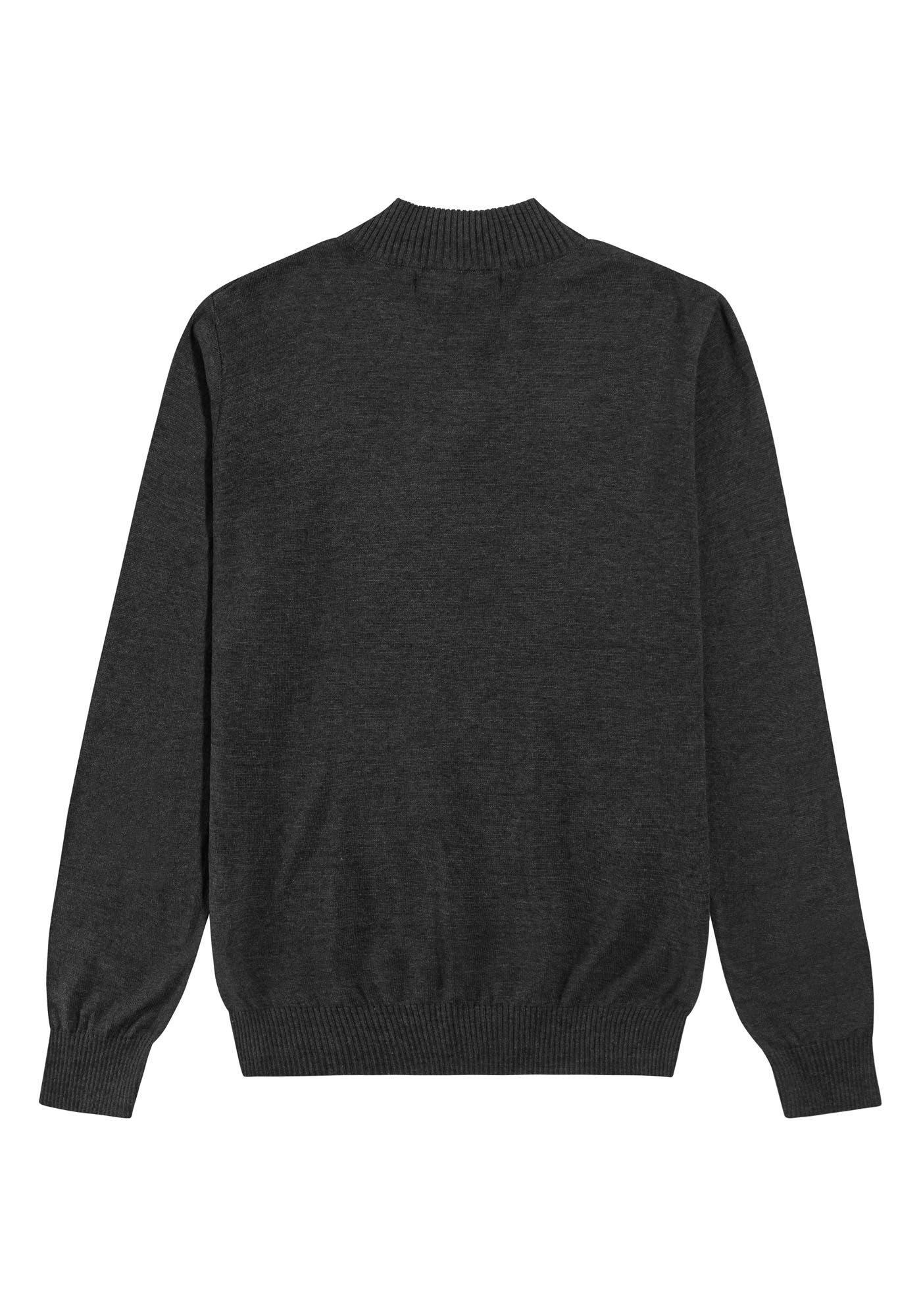 Blus&atilde;o Masculino em Tric&ocirc; com Z&iacute;per, PRETO REATIVO, large.