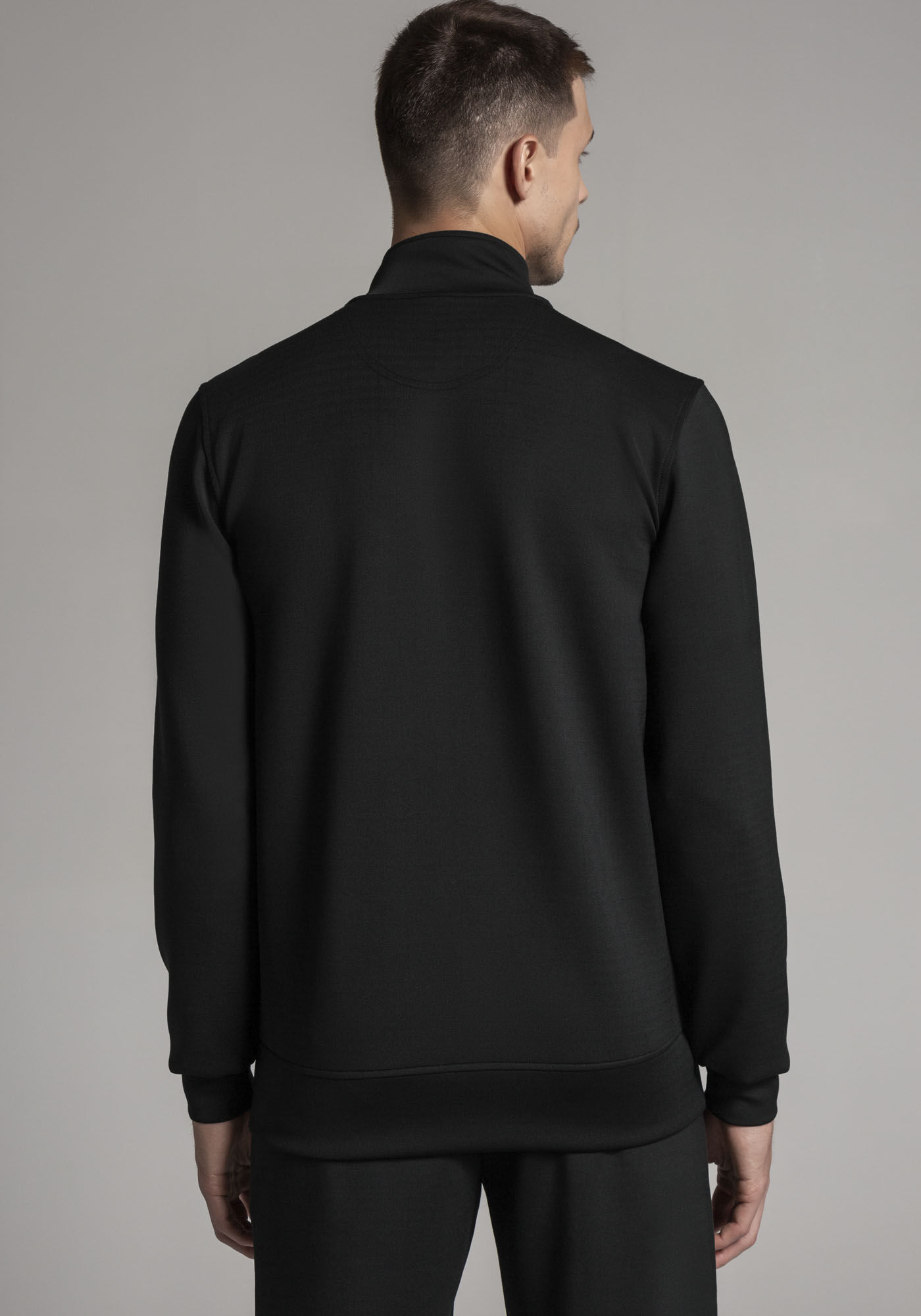 Jaqueta Masculina em Malha Splash com Gola Alta, PRETO REATIVO, large.