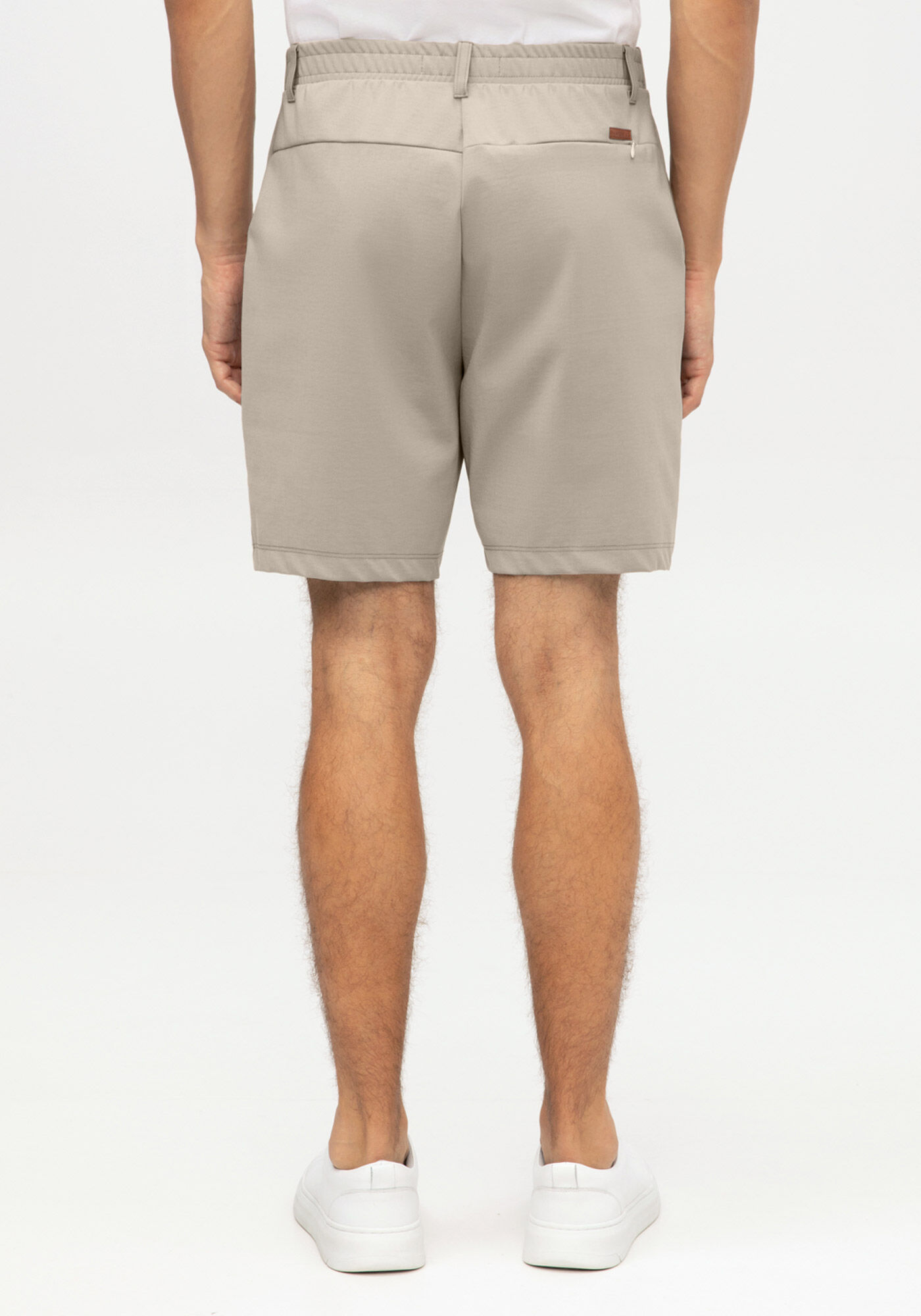 Shorts Masculino em Malha Premium Alfaiataria, BEGE RUSSET, large.